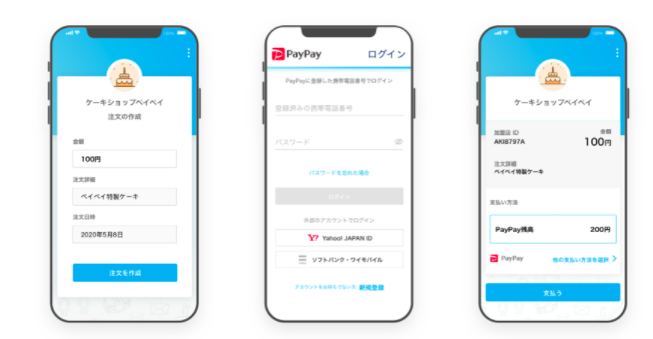 PayPayウェブペイメント 支払いイメージ