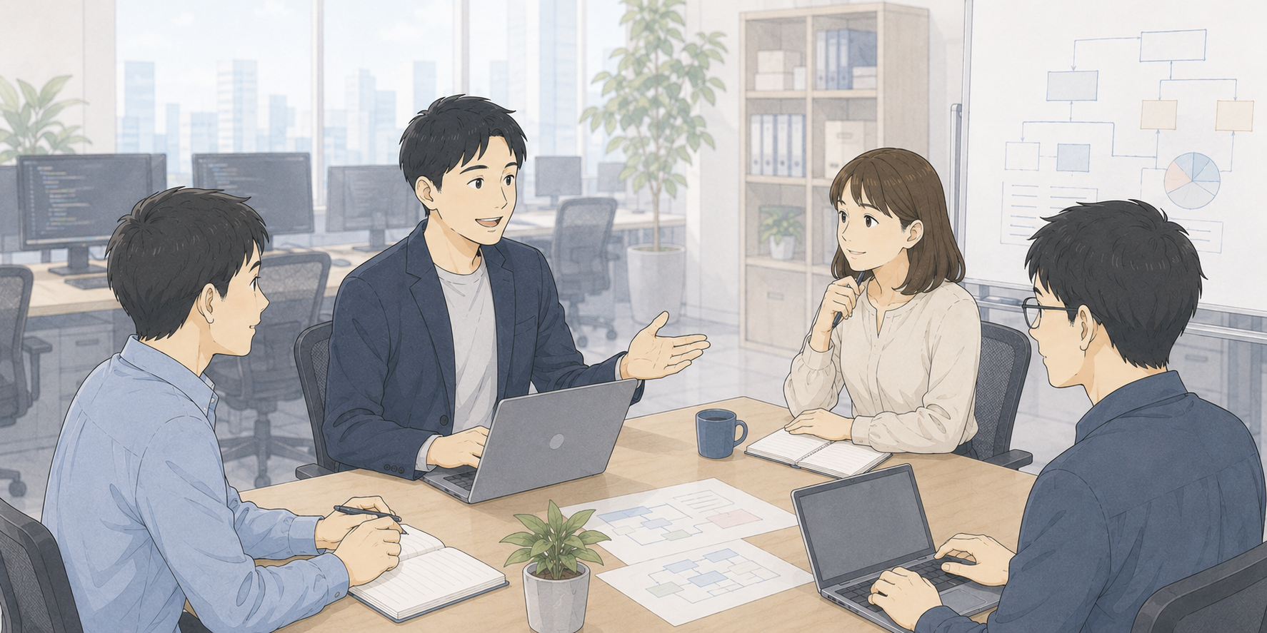 システム開発部との打ち合わせ